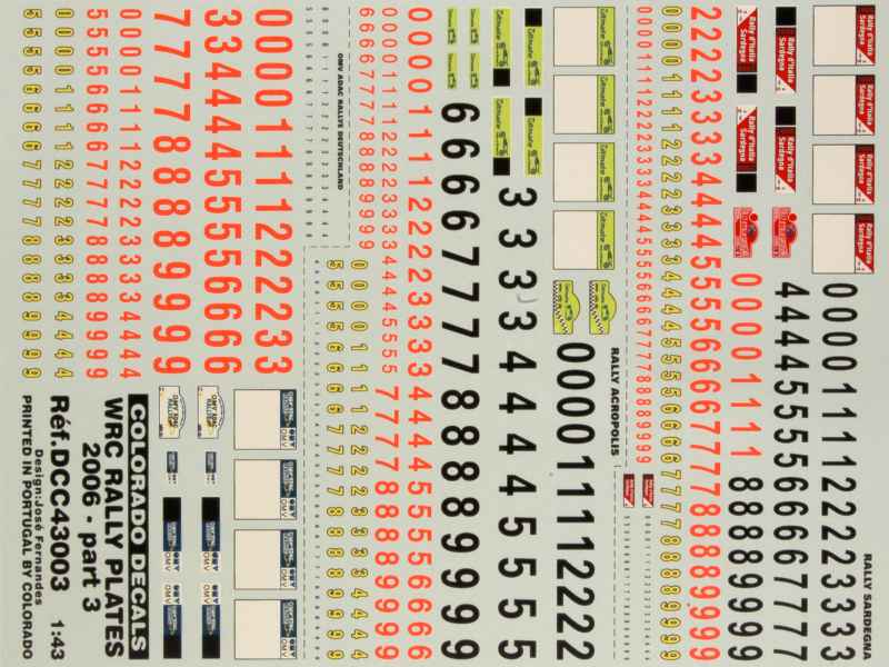 58409 Divers Décals WRC Rally Plates 3