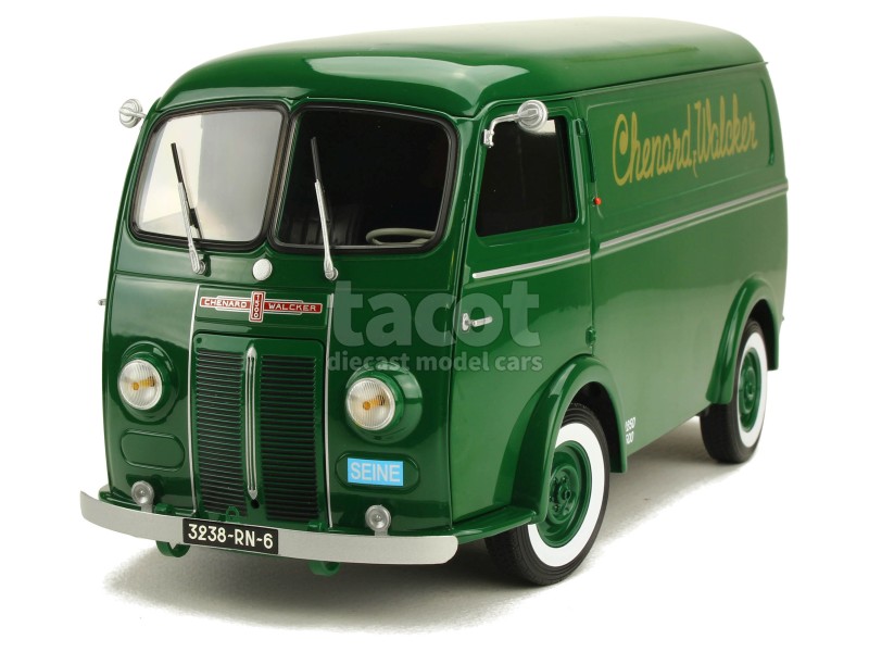 1:18 Fourgon camion publicitaire Chenard & Walcker outlet 1500KG Type CHV 1946 Norev avec ouvrants vert boite d'origine ecxellent etat par Norev